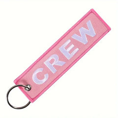 Llavero bordado rosa de Crew