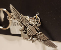 Llavero de peltre con alas de aviador y piloto de la Marina de los EE. UU. (USN)