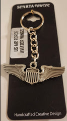 Llavero de peltre con alas de aviador y piloto de la Fuerza Aérea de EE. UU. (USAF)