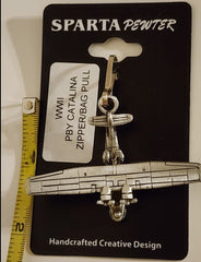 Tirador de cremallera o bolso de avión grande de peltre PBY Catalina de la Segunda Guerra Mundial Consolidated