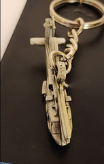 Llavero de peltre con forma de helicóptero Sikorsky S-76
