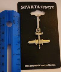 Tirador de cremallera o bolso con forma de avión pequeño de peltre con forma de bombardero B-25 Mitchell de la Segunda Guerra Mundial de North American Aviation