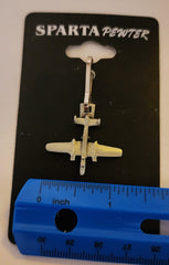 Tirador de cremallera o bolso con forma de avión pequeño de peltre con forma de bombardero B-25 Mitchell de la Segunda Guerra Mundial de North American Aviation