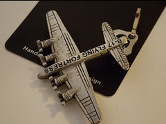 Tirador de cremallera o bolso de peltre con forma de avión grande Boeing B-17 Flying Fortress de la Segunda Guerra Mundial