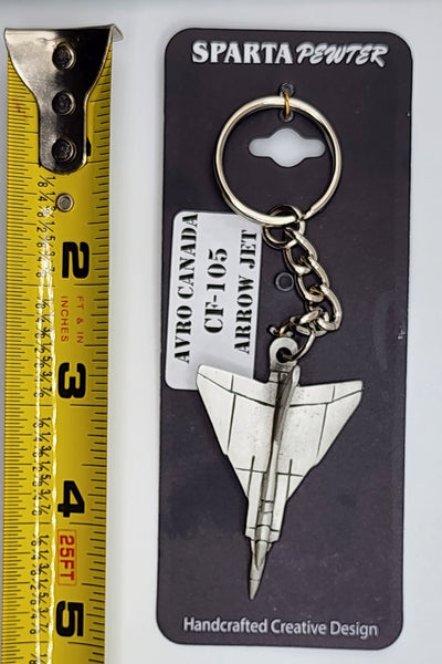 Llavero de peltre con el avión a reacción Avro Canada CF-105 Arrow