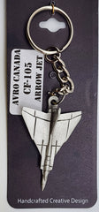 Llavero de peltre con el avión a reacción Avro Canada CF-105 Arrow