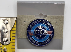 Pin de solapa redondo con armas de combate de la Marina de los Estados Unidos Top Gun