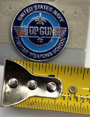 Pin de solapa redondo con armas de combate de la Marina de los Estados Unidos Top Gun