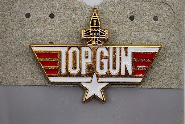 Mini pin de solapa con alas rojas y blancas en forma de estrella del avión de combate Top Gun