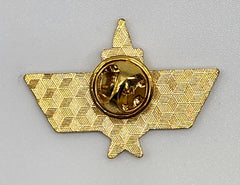 Mini pin de solapa con alas rojas y blancas en forma de estrella del avión de combate Top Gun