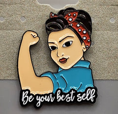 Pin de solapa esmaltado "Sé tu mejor yo" de Rosie la remachadora