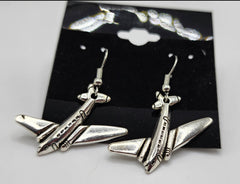 Pendientes colgantes con dijes DC-3/C-47 en plata