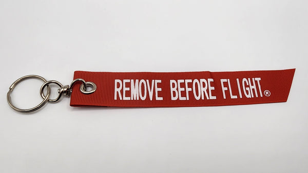 Llavero con cinta RBF Remove Before Flight