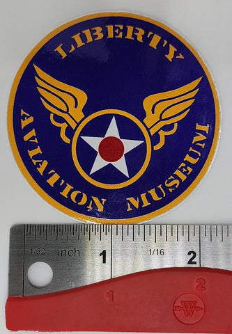 Adhesivo con forma de círculo de colores del Museo de Aviación Liberty