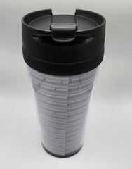 Taza de viaje con remaches y logotipo de tres motores de Tin Goose Diner