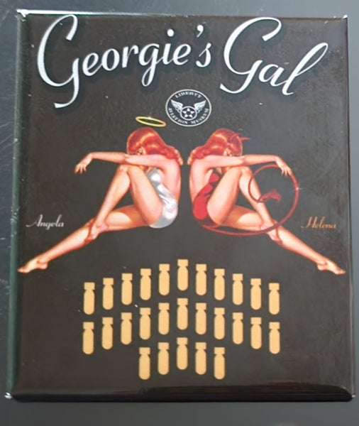 Imán con diseño de bomba de misión "Georgie's Gal" del B-25