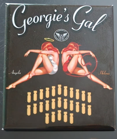 Imán con diseño de bomba de misión "Georgie's Gal" del B-25