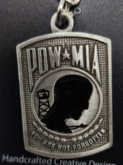 Llavero de esmalte con logotipo de peltre de POW MIA