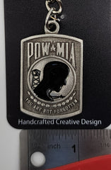 Llavero de esmalte con logotipo de peltre de POW MIA