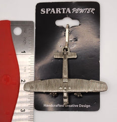 Tirador de cremallera grande o de bolso de peltre con forma de avión Ford Tri-Motor "Tin Goose"