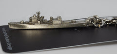 Llavero de peltre en 3D del destructor de la clase Gearing DD-850 del USS Joseph P. Kennedy, Jr.