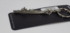 Llavero de peltre en 3D del destructor de la clase Gearing DD-850 del USS Joseph P. Kennedy, Jr.