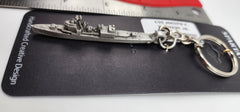 Llavero de peltre en 3D del destructor de la clase Gearing DD-850 del USS Joseph P. Kennedy, Jr.