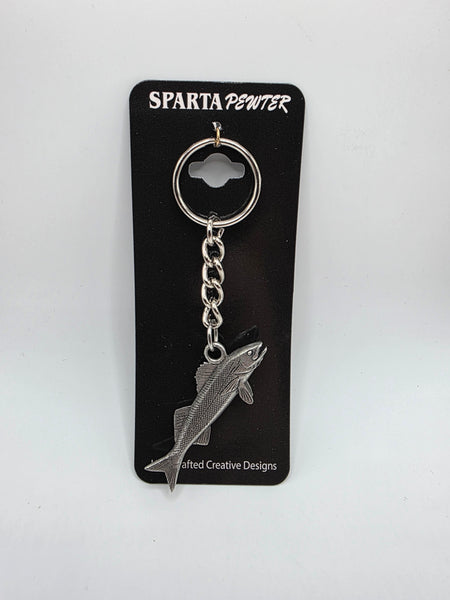 Walleye Fish 3D Pewter Keychain