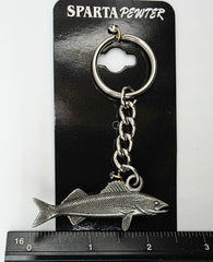 Walleye Fish 3D Pewter Keychain
