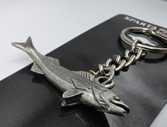Walleye Fish 3D Pewter Keychain