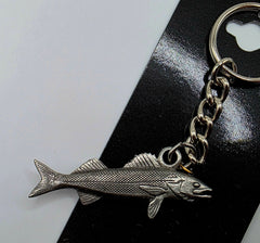 Walleye Fish 3D Pewter Keychain