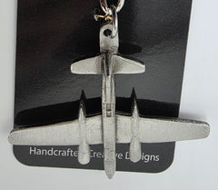Douglas WWII A-26 Invader Airplane Pewter Keychain