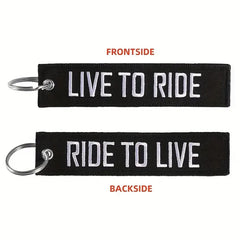 Llavero bordado Ride to Live/ Live to Ride