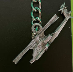Side View of AH-64 Apache Helicopter Keychain