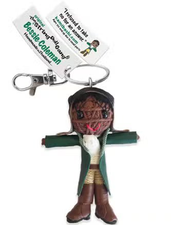 Llavero de muñeca de cuerda de Bessie Coleman 
