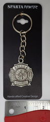Firefighter Badge Pewter Keychain
