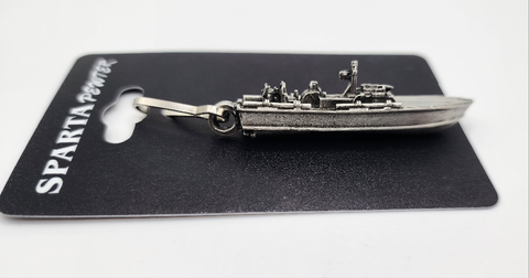 PT Boat 3D Pewter Large Zipper/Bag Pull