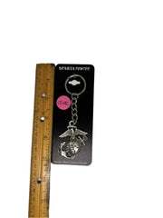 Llavero de peltre con el logotipo del escudo en 3D del Cuerpo de Marines de los Estados Unidos (USMC)