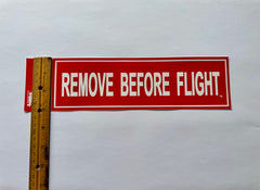 Pegatina para parachoques con la frase "Quitar antes del vuelo" de RBF