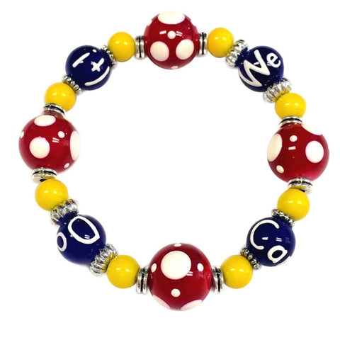 Pulsera de cuentas multicolor de Rosie la remachadora