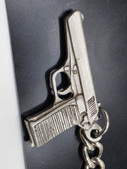 Sparta Pewter 9mm Pistol Keychain