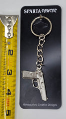 Sparta Pewter 9mm Pistol Keychain