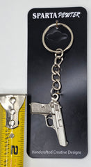 Sparta Pewter 9mm Pistol Keychain