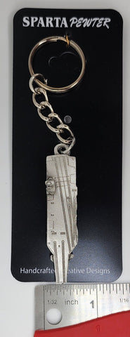 USS Gerald R. Ford-Class Aircraft Carrier 3D Pewter Ship Keychain