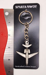 Bombardier Challenger 300 Jet Airplane Pewter Keychain