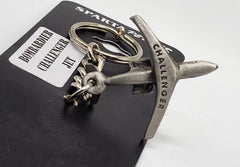 Llavero de peltre con forma de avión Bombardier Challenger