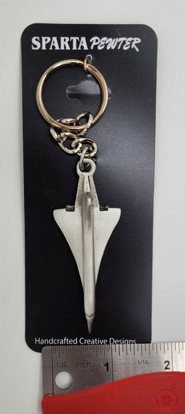 Concorde Supersonic Jet Airliner Pewter Keychain