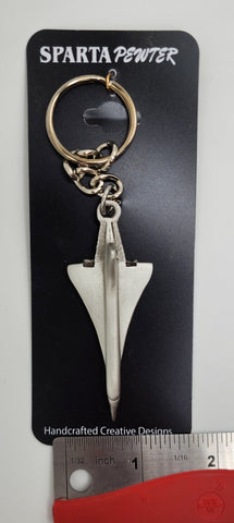 Concorde Supersonic Jet Airliner Pewter Keychain