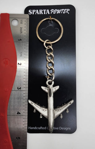 US Air Force One Jet Airplane Pewter Keychain