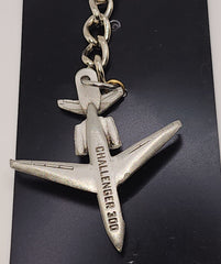 Bombardier Challenger 300 Jet Airplane Pewter Keychain